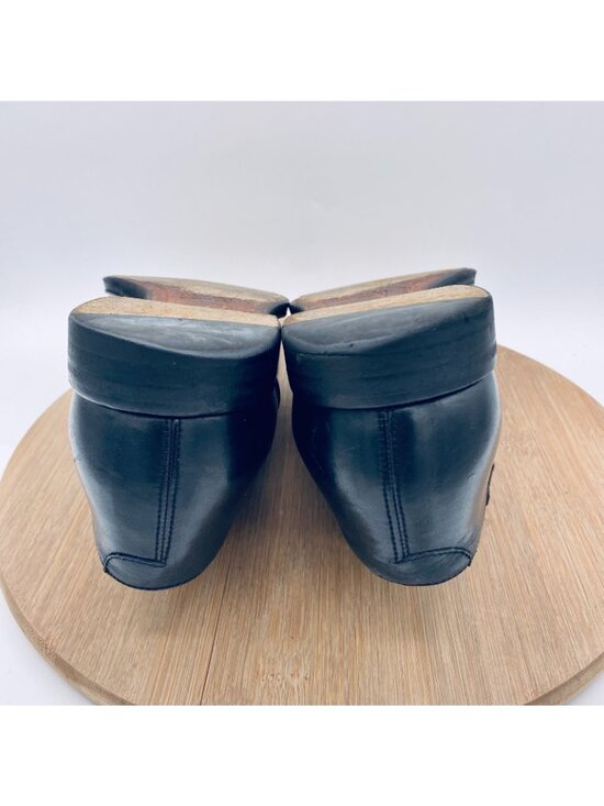 Vintage Gucci Shoes Mens 8 Black Leather Cap Toe Oxfords Designer Luxury Italy main image 6